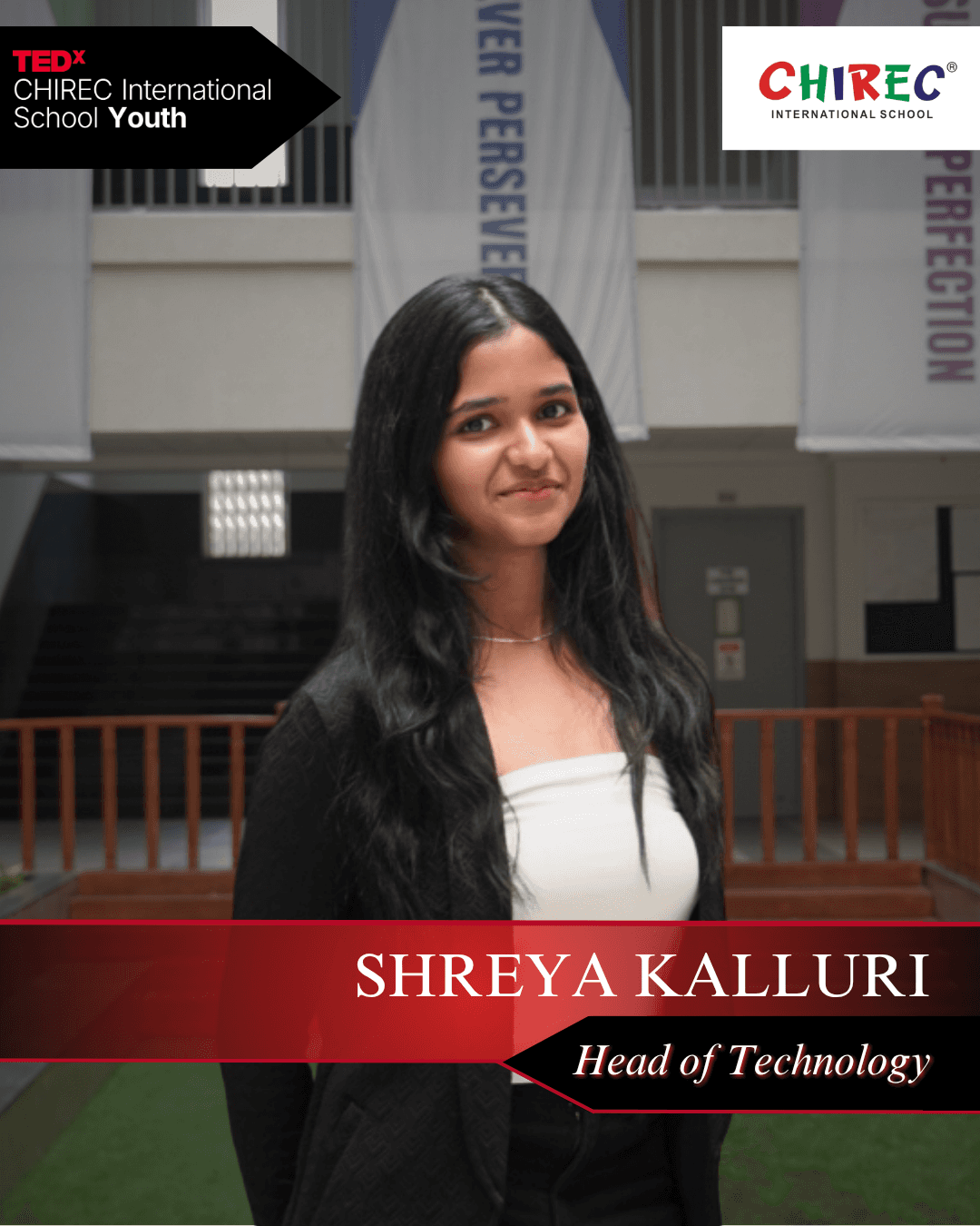 Shreya Kalluri is a Grade 12 CBSE student at CHIREC International School, studying Math, Physics, Chemistry, and Informatics Practices. A passionate coder, classical dancer, and runner, she’s the mind behind Ctrl+Sparks and a constant source of energy and ideas. Whether she’s leading a team brainstorm, debugging code, or casually binge-watching The Office, Shreya brings creativity, warmth, and drive to everything she does. This year, she’s all set to make TEDx the best one yet!