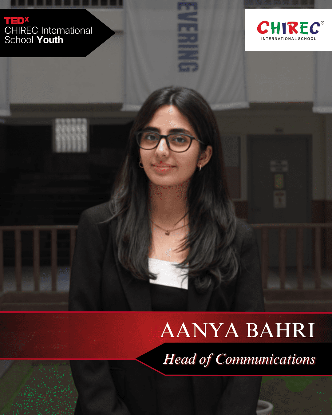 Aanya Bahri is a Grade 12 CBSE student studying Business Studies, Economics, Accountancy, and Mathematics, with a keen interest in pursuing a career in Business.
Curious and people-oriented, she gravitates toward experiences that spark connection, creativity, and collaboration—whether it’s planning events, making memories with friends and family, or passionately dissecting every character arc in Grey’s Anatomy. When she’s not daydreaming about wanting to eat or sleep, you might find her rewatching her favorite shows for the millionth time.
Aanya is thrilled to be part of the 5th edition of TEDx and looks forward to bringing her energy and attention to detail to help craft an experience that leaves a lasting impression.