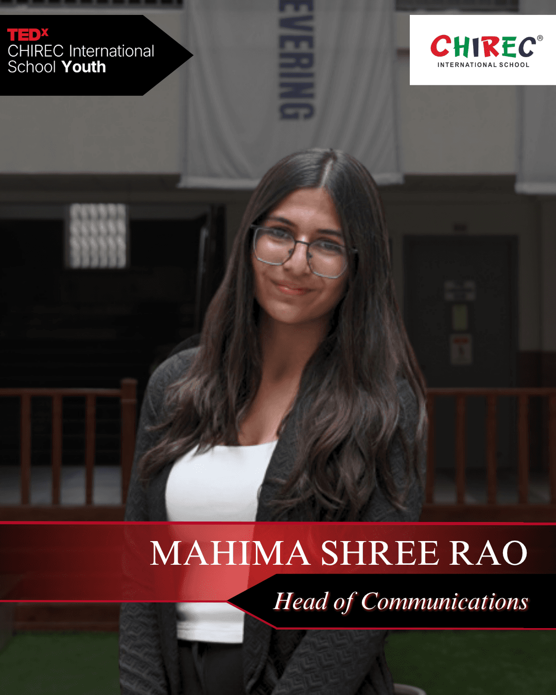 Mahima is a Grade 12 CBSE student studying Math, Physics, Chemistry, and Economics, with a keen interest in the intersection of Engineering and Finance.
When she’s not busy stressing out over her schedule for the billionth time, you’ll find her rushing from one place to another, fueled by her never-ending love for ginger ale. The only thing more important to her than food is sleep—though that doesn’t stop her from staying up late rewatching Brooklyn-99.
As Head of Communication Mahima is eager to bring her energy, organisational skills, and passion to the event. She’s excited to contribute to making this year’s TEDx truly unforgettable!